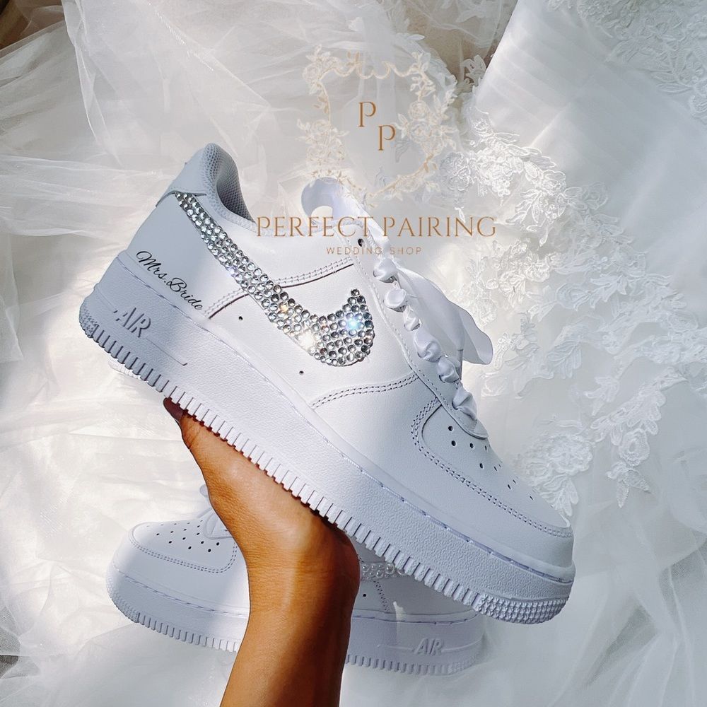 Wedding sneakers wedding air force 1/custom name and date - Picture 1 of 11